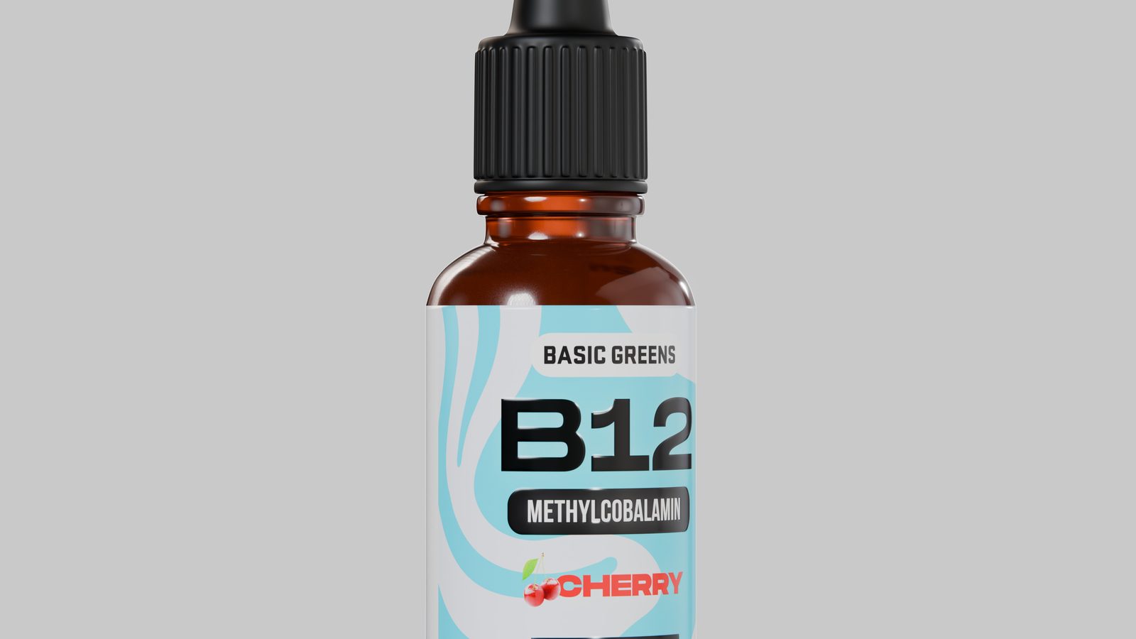 3D Vitamin B12 Dropper Bottle Visuals | Ecommerce Brand