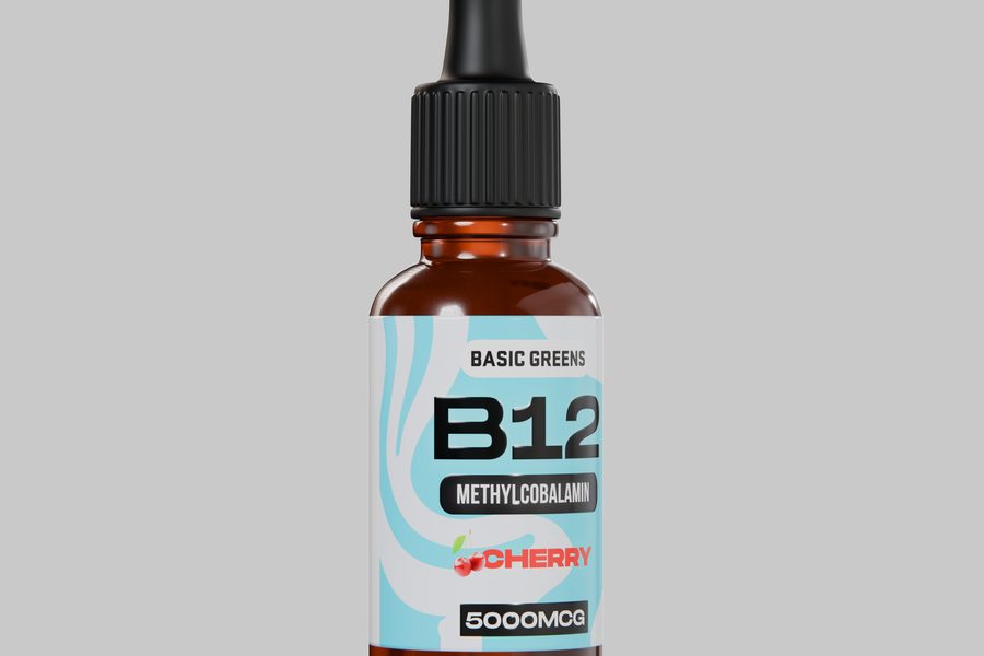 3D Vitamin B12 Dropper Bottle Visuals | Ecommerce Brand